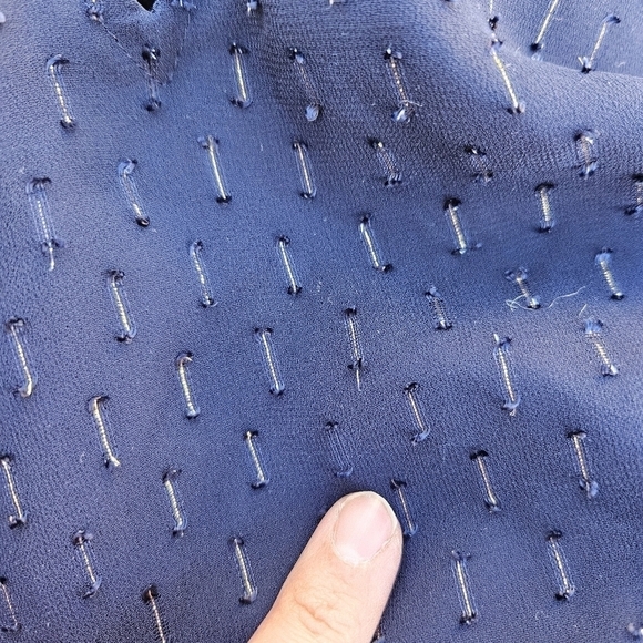 J. Crew navy gold thread tie neck tank size 6 - Picture 7 of 8